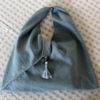 Cabas origami lin bleu gris