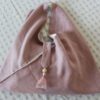 Cabas origami lin vieux rose