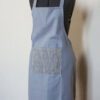 Tablier vintage bleu gris à rayures